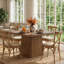 Square Wood Top Dining Table with Wood Base