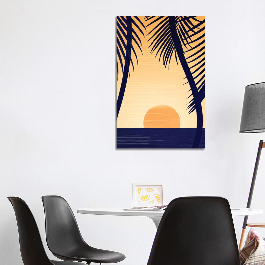 Golden Sunset by Modern Tropical - Wrapped Canvas Painting