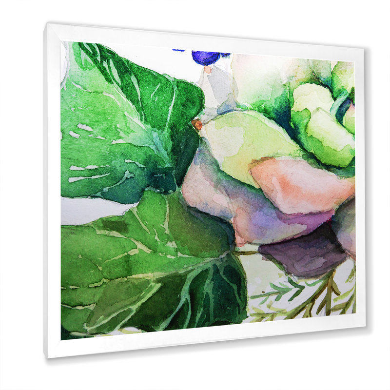 Peinture de fleurs succulentes II - Décoration murale traditionnelle sur toile, H 36 po x l 36 po x P 1,5 po