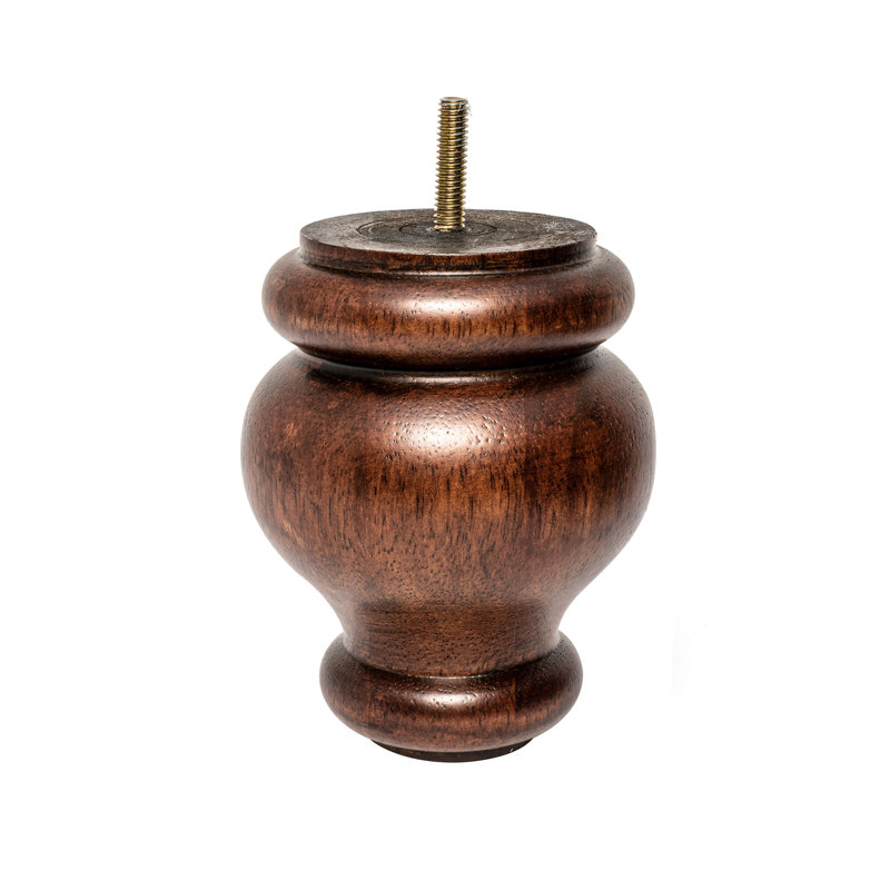 Espresso Stained Solid Hardwood Bun Foot Leg for Furniture