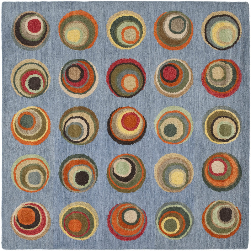 Candelo Soho Hand Tufted Wool Geometric Rug, Square 6'