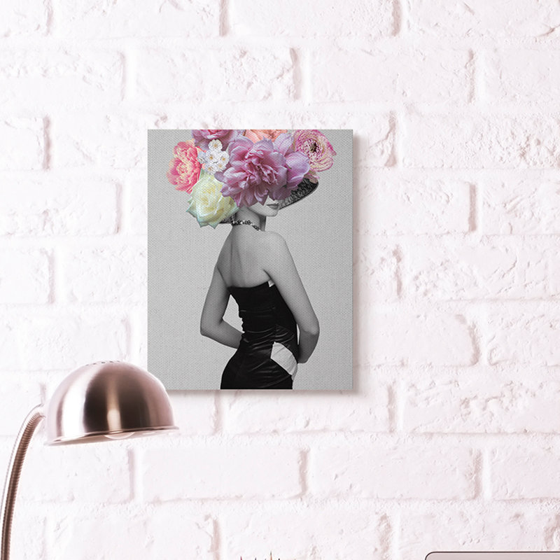 « style mode portrait à motif de gris fleur », impression, Toile tendue, H 20 po x l 16 po