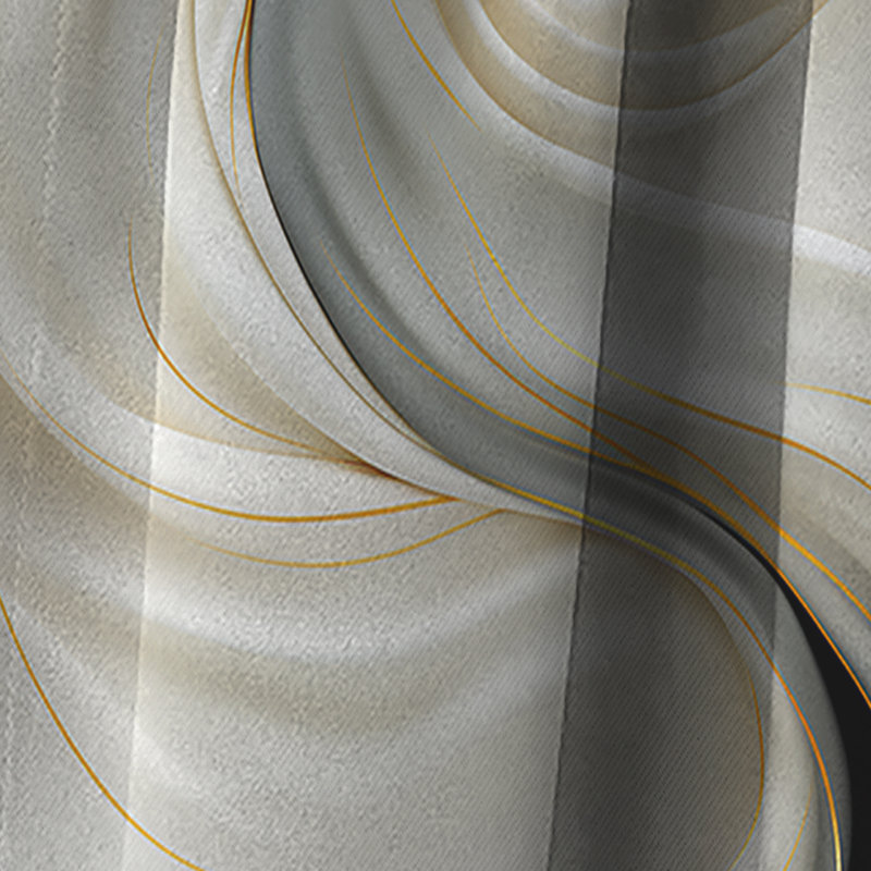 Glamorous Gold And White Marble Pearl Opulence I - Abstract Marble Blackout Curtain - 1 Panels, 52" W x 90" L