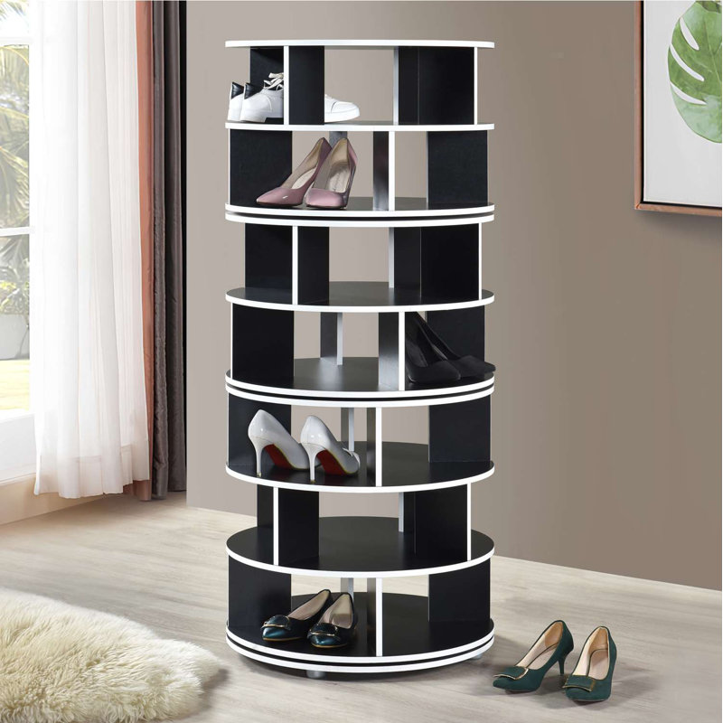 7-Tier Rotating Shoe Rack, 360° Revolving Lazy Susan Spinning Shoe Rack Tower Storage Organizer for Closet Entryway Bedroom Hallway