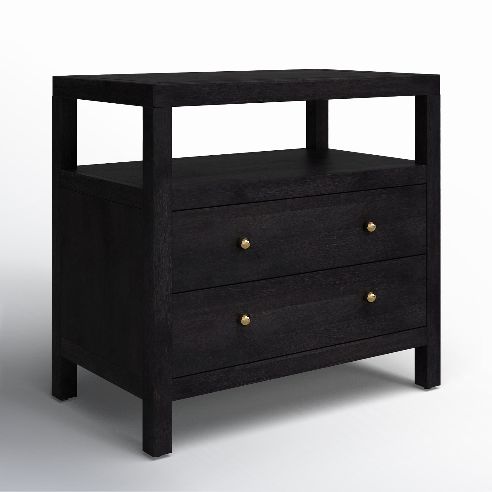 Celine 28" 2-Drawer Nightstand, Antique Coffee
