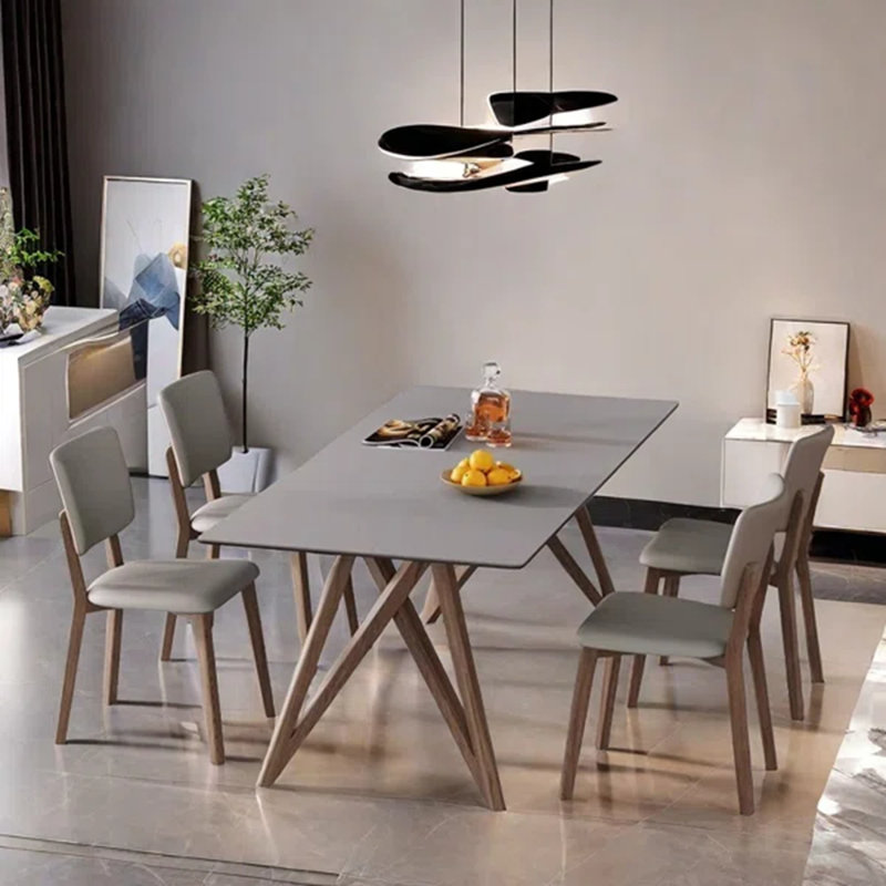 Rectangular home table and chair combination, 29.50"H x 59.00"L x 31.40"W