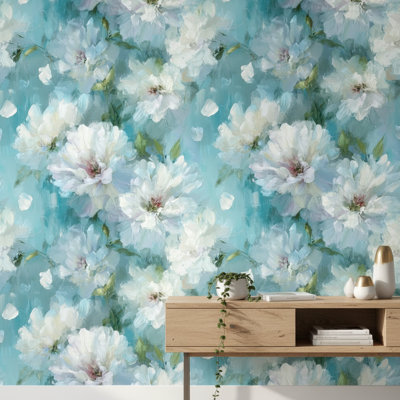 Papier peint floral, abstrait artistique et mural