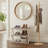 Turin 3 Tiers 9 Pairs Wicker Folding Shoe Rack, Solid Wood Frame Organizer Storage Shoes Shelf for Entryway-119290882