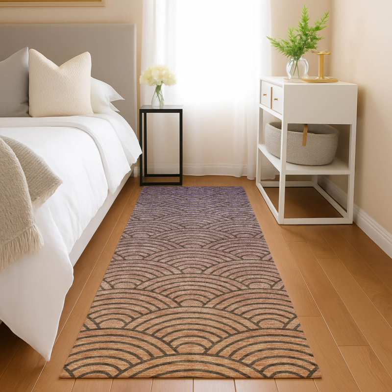 Machine Washable Indoor/Outdoor Kugler ACN2414 Geometric Rug, Runner 2'3" x 7'6"