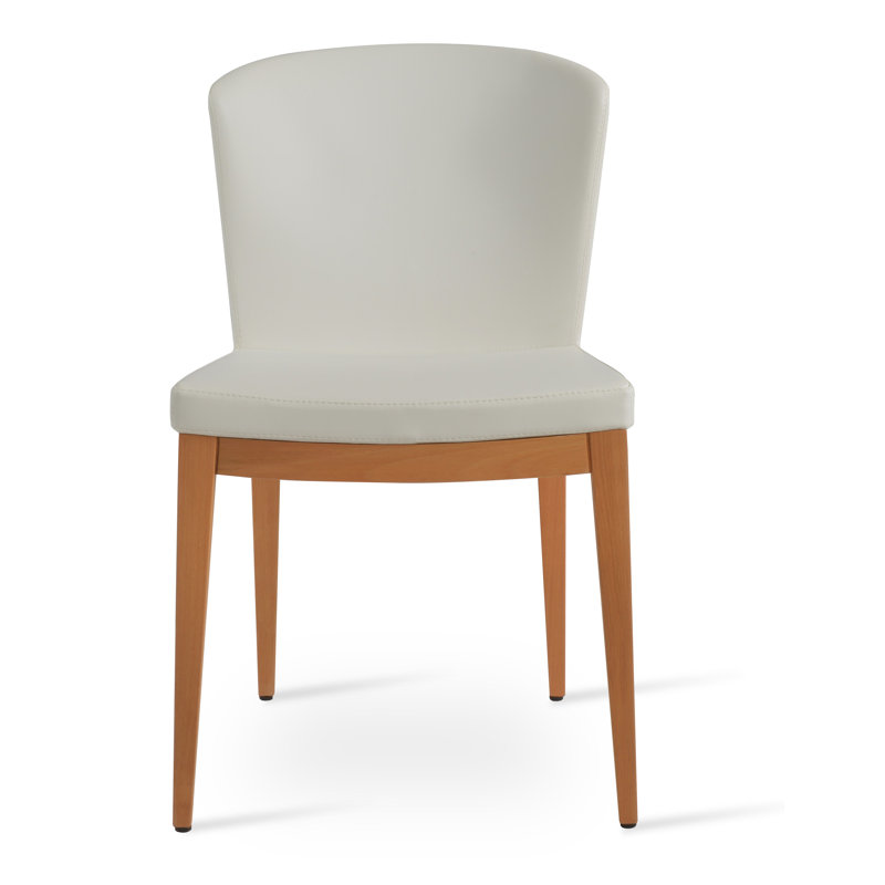 Chaise Capri, Simili cuir blanc