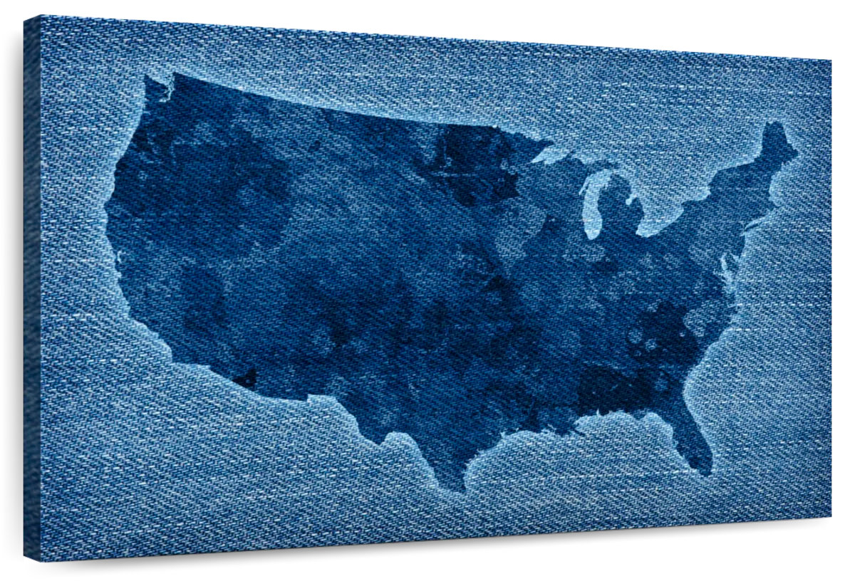 Map Denim Breakwater Bay Aliaz Denim USA Map | Wayfair