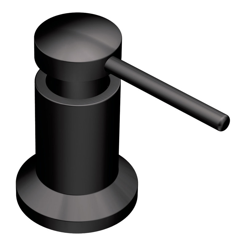 Moen Deck Mounted Kitchen Soap Dispenser with Refillable Bottle, Matte Black