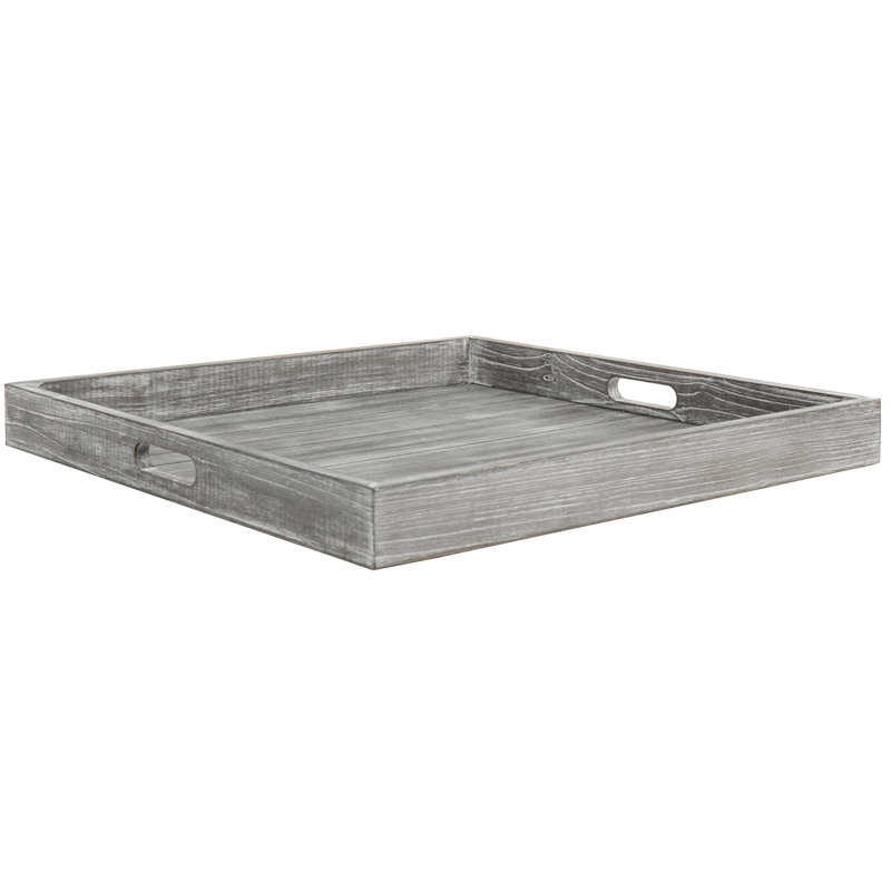 Wooden Ottoman/Coffee Table Tray, Grey