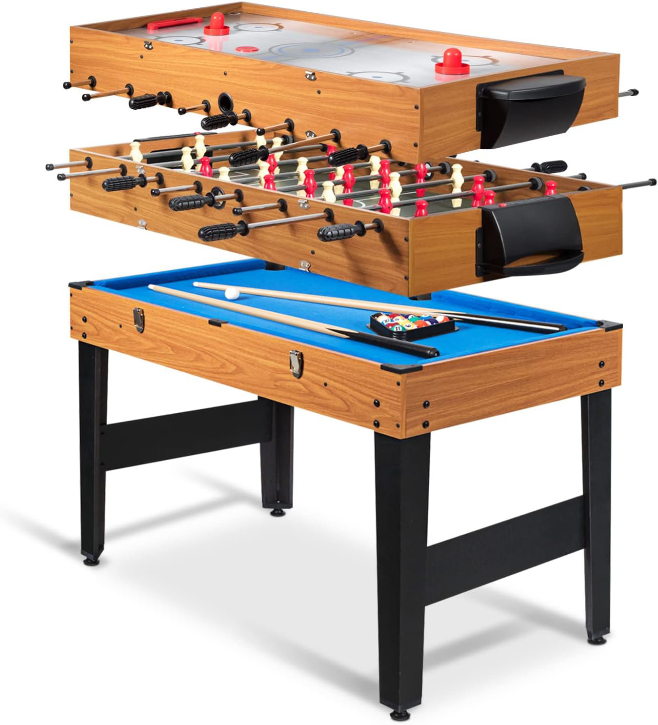 G & R PLUMBING ENTERPRISES, INC. 48 Inch Game Table, 3-in-1 Combo Table Set w/Adult Size ...