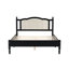 Lit plateforme en bois noir avec tête de lit naturelle - chambre à coucher moderne indispensable avec une chambre enchantée