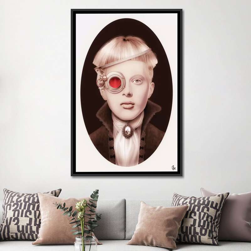Steampunk, impression sur toile tendue, H 60 po x l 40po x P 1,5 po, Toile avec cadre noir, Pas de tapis
