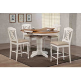 Carchesa - Person Solid Wood Solid Wood Top Pedestal Dining Set