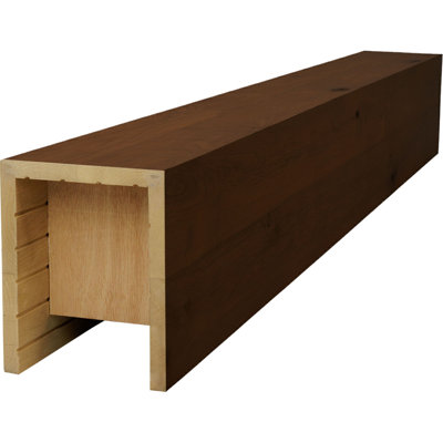 AmeriCraft Wood Smooth Beam, 3-Sided (U-Beam), 9 1/2"W x 7 1/2"H x 120"L, Red Mahagony Finish, Stain Grade Knotty Alder