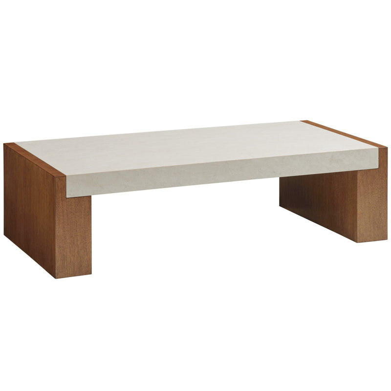 Sierra Tan Sundrenched 60'' Hickory & Marble Rectangular Coffee Table