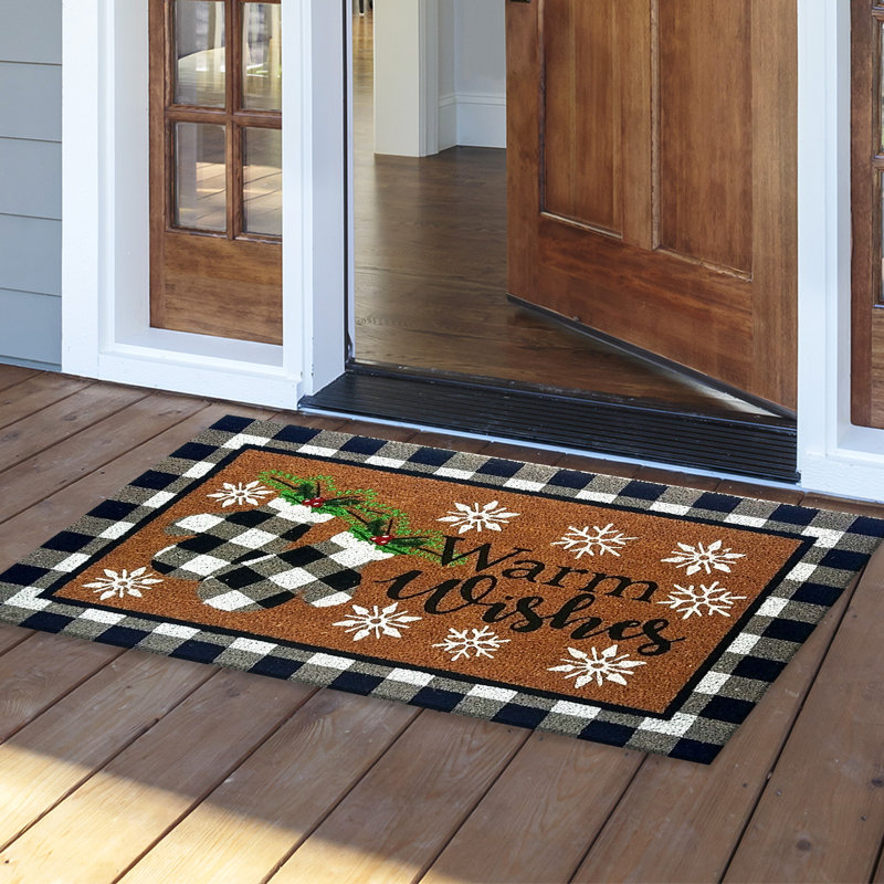 Checkered Mittens Medium Coir Doormat