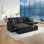 Canapé-lit modulaire réversible moderne avec méridienne de rangement droite