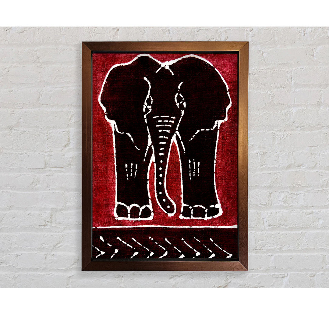 Aborigine Roter Elefant - Druck