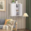 Armoire de salle de bain murale avec deux portes et tablettes réglables, armoire à pharmacie en bois blanc pour rangement au-dessus de la toilette