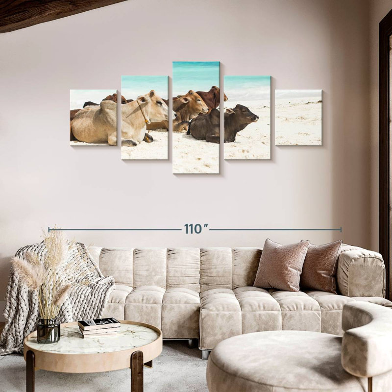 Zanzibar Beach Cattle, 42" H x 92" W