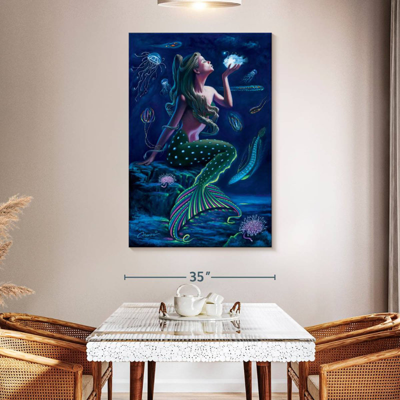 Ashelle sirène bioluminescente, H 51 po x l 34 po