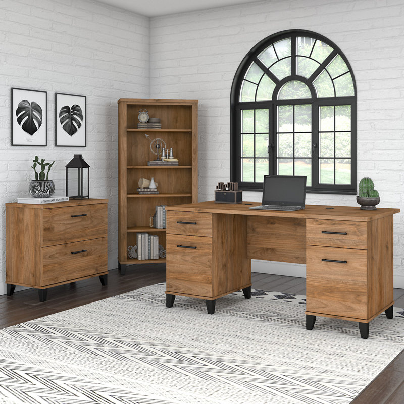 Kaionna Executive Desk, Fresh Walnut