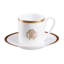Coffee Cup & Saucer SILK Set of 2 in Luxury Box Gold diam. 2.3in, H 2.5in, Cap. 4 oz, Saucer diam. 4.75in