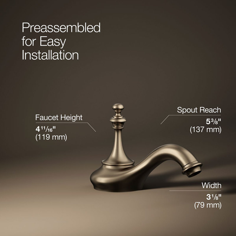 Artifacts® Widespread Faucet Bathroom Sink with Drain Assembly, Vibrant Brushed Bronze