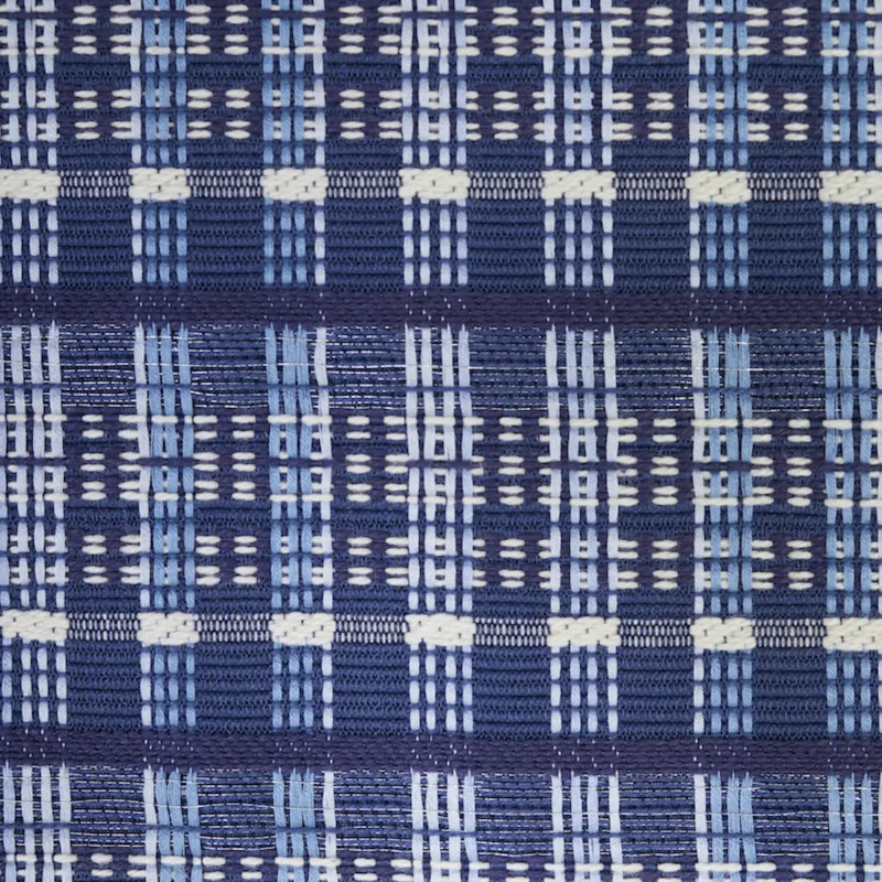 Zealand Check Fabric, Blue/ Medium Blue/ White