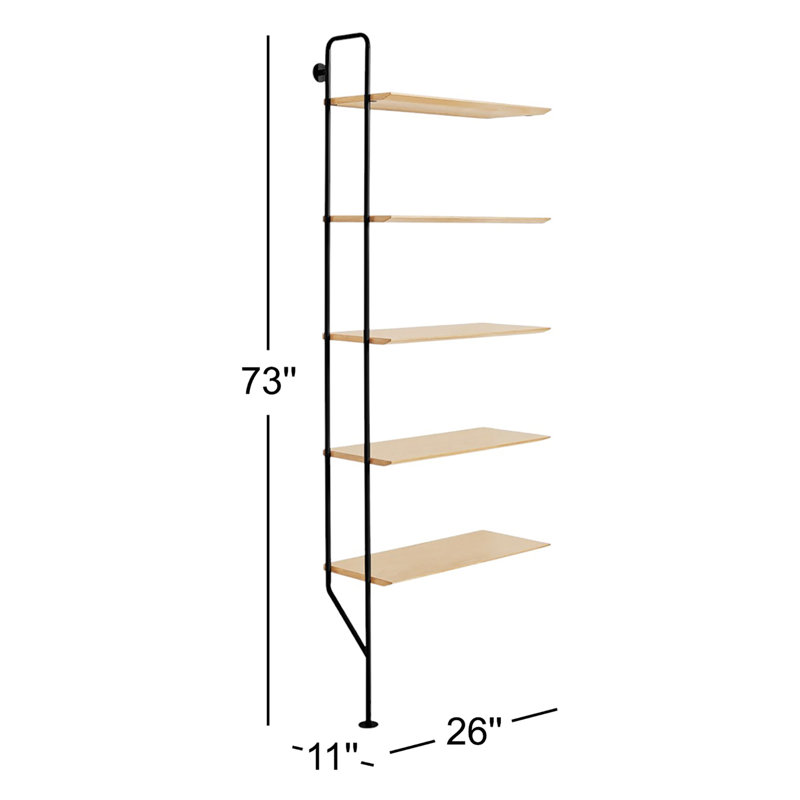Hitch Bookcase Add-on Kit, Black/Natural