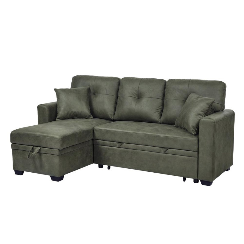 Canapé modulaire avec lit escamotable, canapé-lit, Polyester vert olive