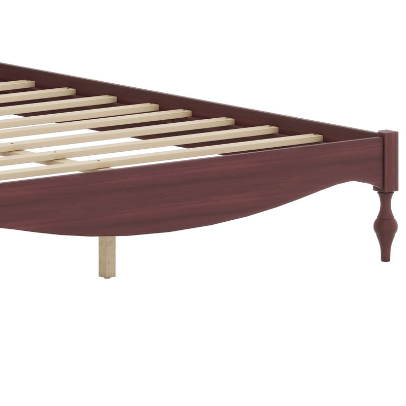 Lit plateforme en bois avec tête de lit Traditional, Dark Walnut