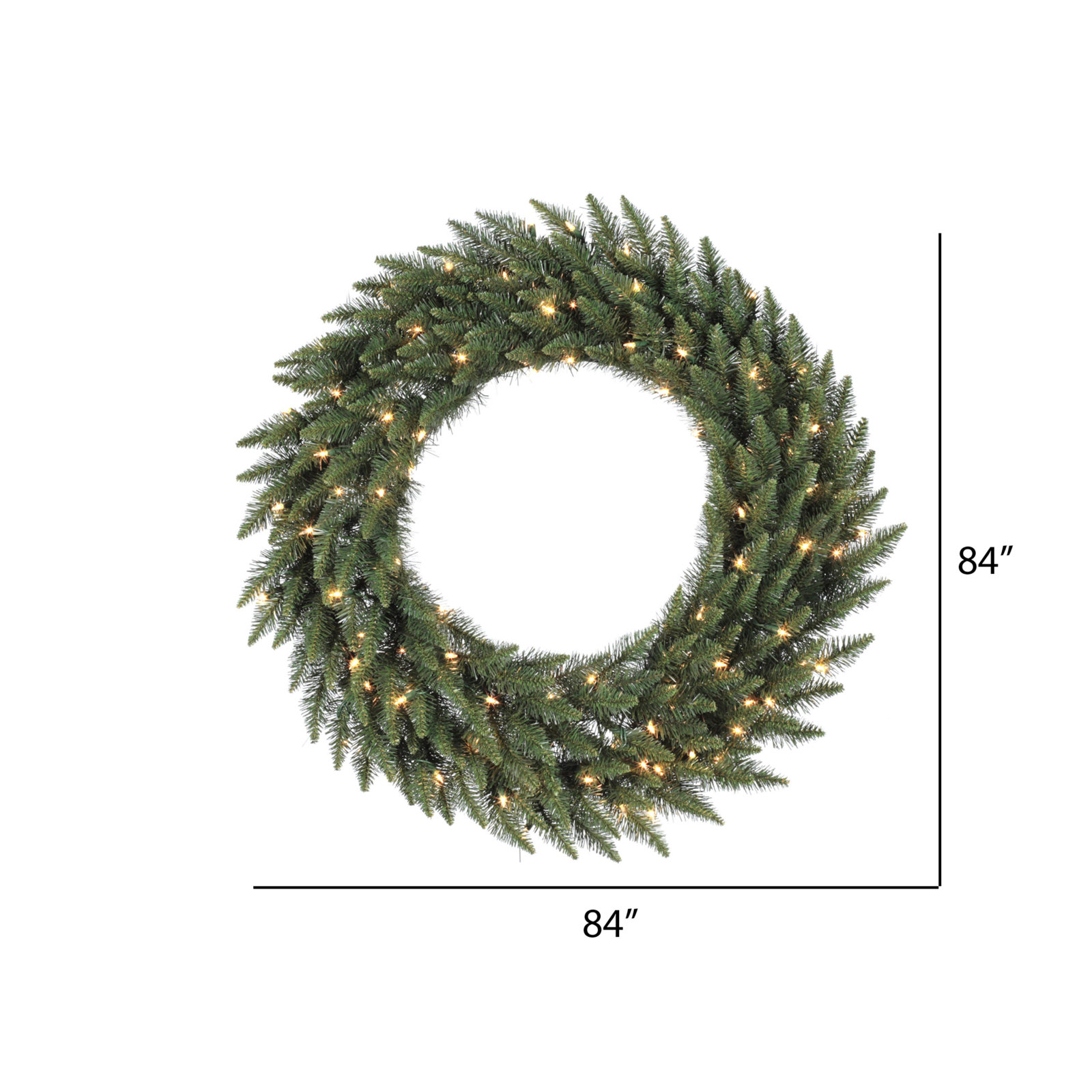 Peabody Pre-Lit Mixed Christmas Wreath, 48" H x 48" W x 3" D,  Warm Clear Duplicate