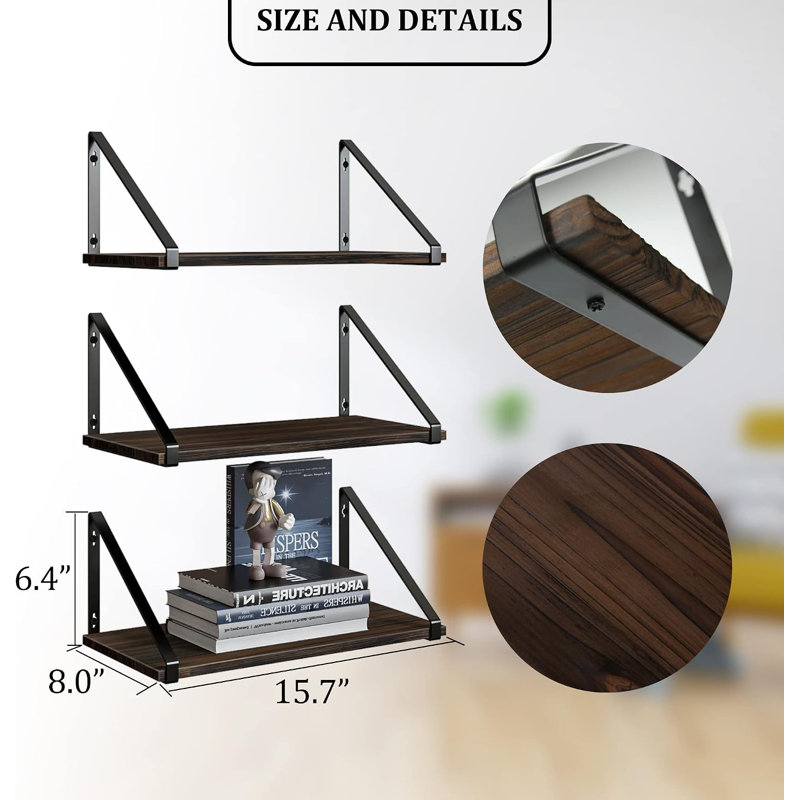 Tablette murale flottante en bois rustique