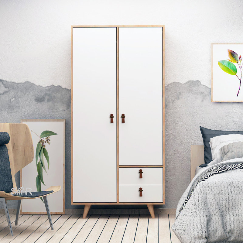 Blade 2 Door Wardrobe, Oak White