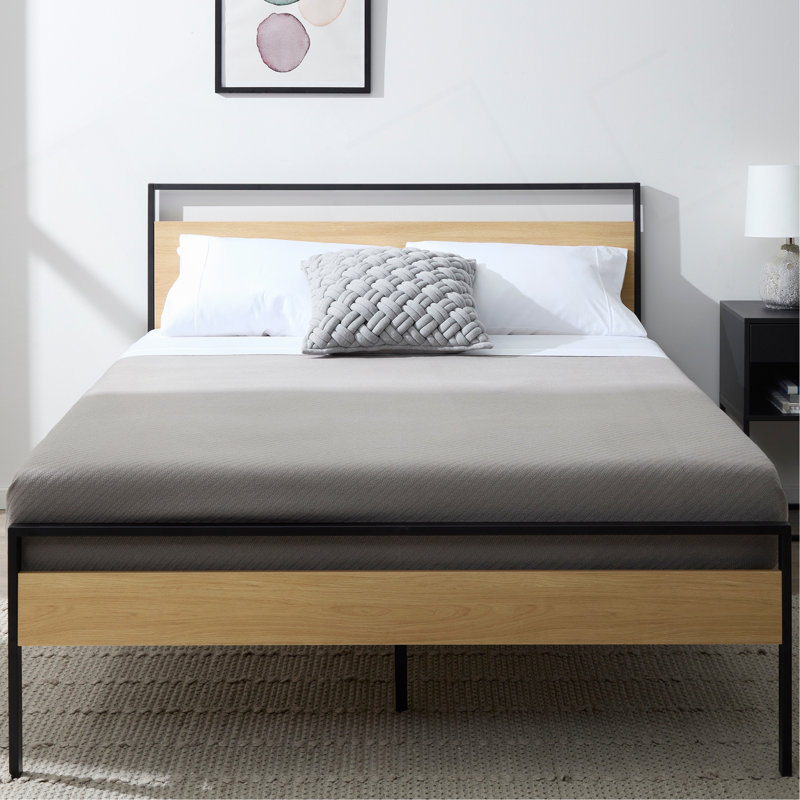 Lit plateforme en bois et métal Rest Haven