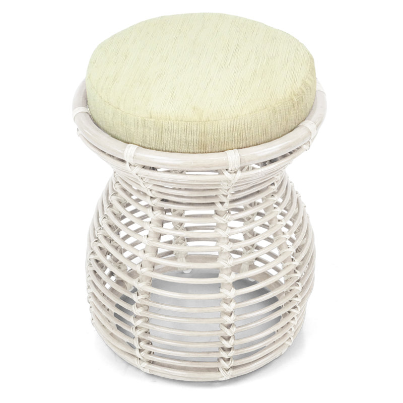 Tabouret de coiffeuse Adero, Blanc délavé