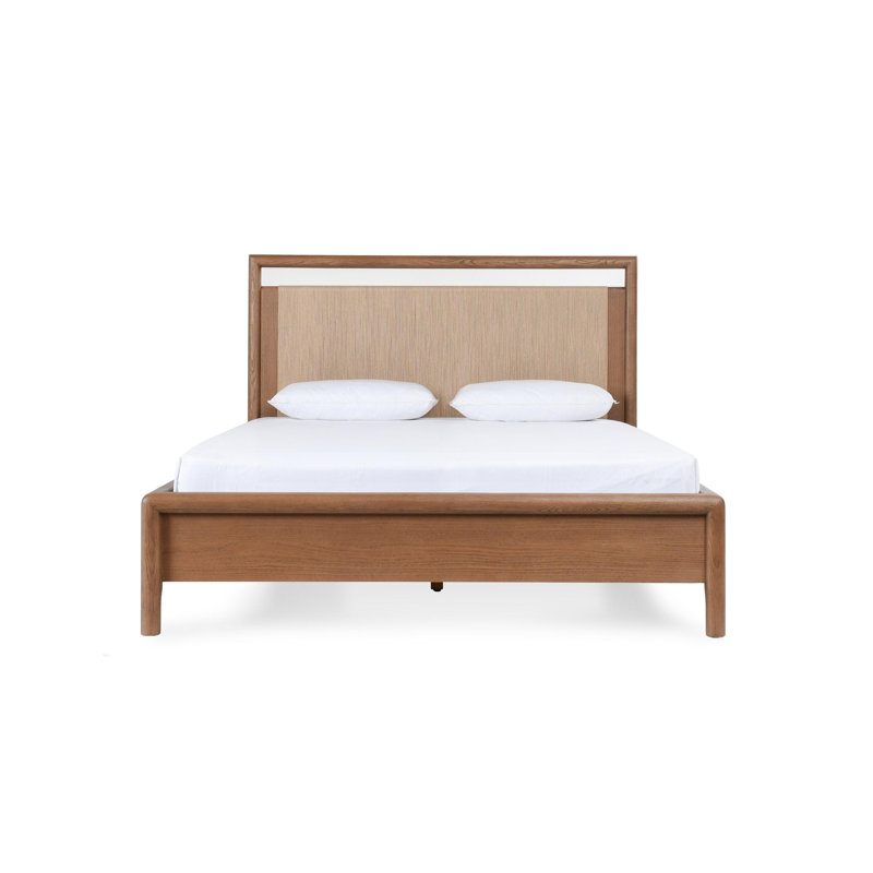 Corda Oak Wood Brown Queen Platform Bed, Queen