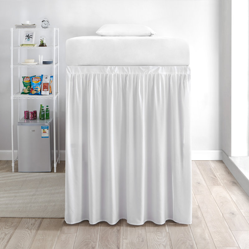 Ruffled Bed Skirt, White, Twin XL Extended