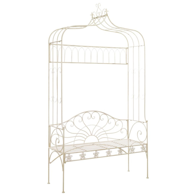 Coralino Metal Outdoor Bench, White