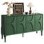 Buffet 59 po, buffet Mid-Century moderne avec tablettes réglables et pieds en bois massif pour la salle à manger ou le salon - vert-1686594142