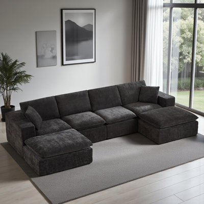 Wilroy 6 - Modules Upholstered Sectional With Cushions & Pillows, No Assembly Required Modern Chenille Cloud Sofa, Free Combination, Compression Packa by Latitude Run