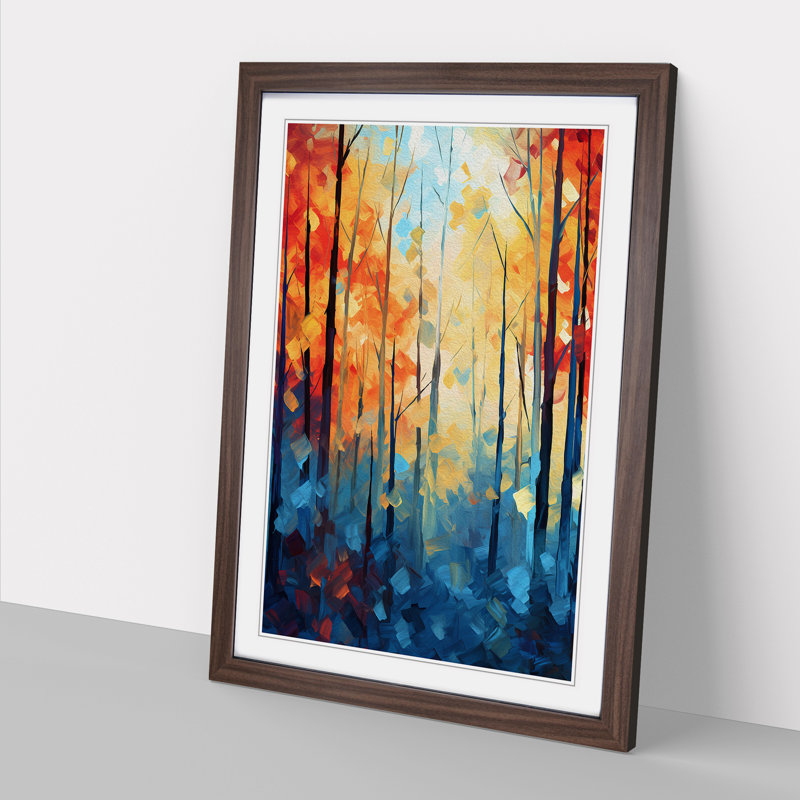 Single Picture Frame Print on Wood, 46cm H x 34cm W, Walnut Framed
