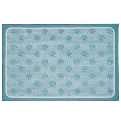 Sunshine Flowers Playroom Washable Tufted Nylon Rug