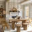 63'' Rectangular Dining Table for 6, Oak Wood MDF Kitchen Table with Fluted Base