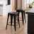 24''H Modern Counter Stool with Metal Frame, Backless Stackable Bar Stool-1483528459